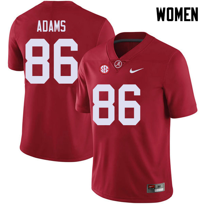 Women #86 Connor Adams Alabama Crimson Tide College Football Jerseys Sale-Red